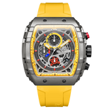 T5 Mens Watch Analog Chronograph Luxury Watch With Black Dial & Brown Silicone Strap Wrist Watch For Men