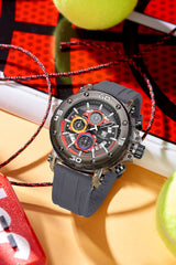T5 Mens Watch Analog Chronograph Luxury Watch With Black Dial & Black Silicone Strap Wrist Watch For Men