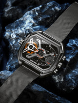 POEDAGAR Mens Dual Time Chronograph Luxury Watch Wrist Watch For Men Analog-Digital Watch