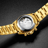 TEVISE Automatic Skeleton Mechanical Chronograph Dial Luxury Watch for Men