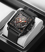 OVERFLY LIGE Mens Watch Analog Chronograph Square Dial wrist Watch for Men