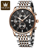 OLEVS Mens Watch Analog Chronograph Luxury Watch Rose Gold wrist Watch For Men