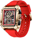 OVERFLY LIGE Mens Watch Analog Chronograph Luxury Rectangle Dial wrist Watch For Men