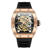 OVERFLY Onola Automatic Mechanical Skeleton Unique Dial Luxury Men's Watch (NOW IN INDIA)3829-BLK-RED
