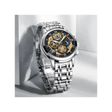 OVERFLY LIGE Mens Watch Analog Chronograph Luxury Watch Gold and Steel Strap Wrist Watch For Men