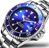 OVERFLY TEVISE Automatic Skeleton Mechanical Luxury Watch for Men T801-Blue-Silver