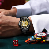 OVERFLY TEVISE Automatic Chronograph Luxury Watch for Men (9005-T-All Black)