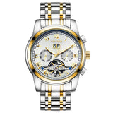 TEVISE Automatic Mechanical Luxury skeleton wrist watch stainless steel strap Analog Watch For Men