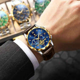 OVERFLY POEDAGAR Mens Watch Analog Multifunction Luxury wrist Watch For Men