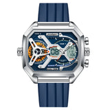 POEDAGAR Mens Dual Time Chronograph Luxury Watch Wrist Watch For Men Analog-Digital Watch