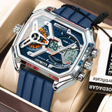 POEDAGAR Mens Dual Time Chronograph Luxury Watch Wrist Watch For Men Analog-Digital Watch