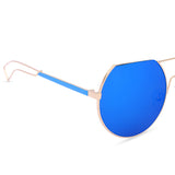 Half Moon Stylish Unisex Sunglasses(2281-Blue)