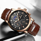 OVERFLY LIGE Mens Watch Analog Chronograph Luxury wrist Watch For Men
