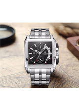 OVERFLY Megir-2018 Black-Silver Luxury Chronograph Watch For-Men