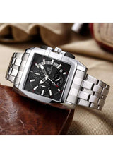 OVERFLY Megir-2018 Black-Silver Luxury Chronograph Watch For-Men