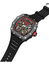 OVERFLY Onola Double Tourbillon Automatic Skeleton Mechanical Flywheel Unique Dial Luxury Men's Watch (NOW IN INDIA)6828-Black