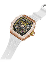 OVERFLY Onola Double Tourbillon Automatic Skeleton Mechanical Flywheel Unique Dial Luxury Men's Watch (NOW IN INDIA)6828-WHITE-RG