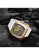 OVERFLY Onola Double Tourbillon Automatic Skeleton Mechanical Flywheel Unique Dial Luxury Men's Watch (NOW IN INDIA)6828-WHITE-RG