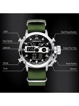 OVERFLY Analog Digital Chronograph Dual Time watch For-Men (NOW IN INDIA) MEGALITH 8051 Silver-Green