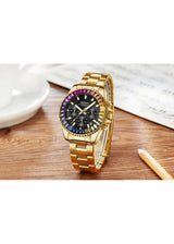 OVERFLY BIDEN Chronograph Luxury Men's Watch (NOW IN INDIA) Rainbow(BD-0037-Gold Black)