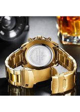 OVERFLY BIDEN Chronograph Luxury Men's Watch (NOW IN INDIA) Rainbow(BD-0037-Gold Black)