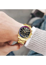 OVERFLY BIDEN Chronograph Luxury Men's Watch (NOW IN INDIA) Rainbow(BD-0037-Gold Black)