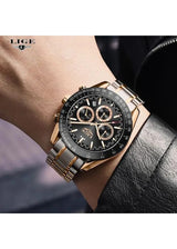 Overfly LIGE Chronograph Luxury Men's Watch NOW IN INDIA)-Black