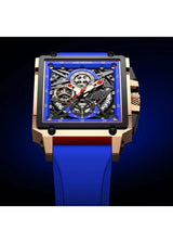 OVERFLY LIGE Mens Watch Analog Chronograph Square Dial wrist Watch for Men