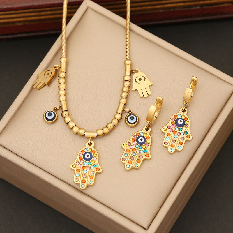 OVERFLY Multy Colour Stone Jewellery Luxury Combo Set For Ladies(18K Gold Plated)