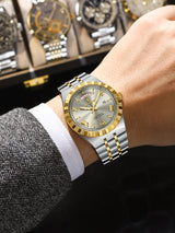 OVERFLY POEDAGAR Mens Analog Multifunction Luxury Wrist Watch for Men