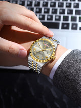 OVERFLY POEDAGAR Mens Analog Multifunction Luxury Wrist Watch for Men