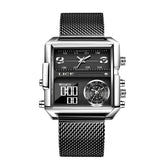 OVERFLY LIGE Mens Watch Analog Digital Dual Time Square Dial Luxury wrist Watch For Men