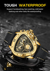 OVERFLY FOXBOX Analog Chronograph with Date Display MilitaryWatch F or-Men (FB26-Black-Gold)
