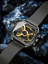 POEDAGAR Mens Dual Time Chronograph Luxury Watch Wrist Watch For Men Analog-Digital Watch