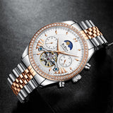 OVERFLY BIDEN MENS Automatic Skeleton Mechanical wrist Watch For Men