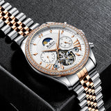 OVERFLY BIDEN MENS Automatic Skeleton Mechanical wrist Watch For Men