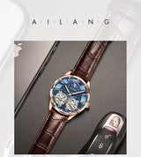 AILANG Mens Watch Automatic Chronograph Mechanical Skeleton Luxury wrist Watc For Men