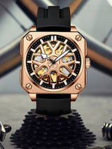 OVERFLY BIDEN Unique Wheel Dial Automatic Skeleton Mechanical Luxury Men's Watch (NOW IN INDIA)