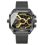 POEDAGAR Mens Dual Time Chronograph Luxury Watch Wrist Watch For Men Analog-Digital Watch
