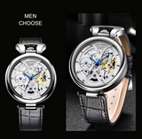 OVERFLY LIGE Mens Watch Analog Luxury Watch with Black Leather Strap Wrist Watch For Men