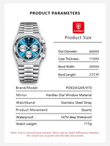 OVERFLY POEDAGAR Analog Chronograph Luxury Watch for Men