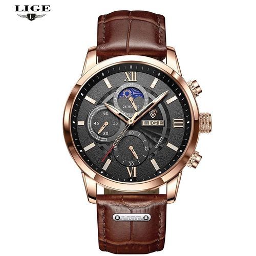 OVERFLY LIGE Analog Chronograph Watch For Men's-(8932-Brown)