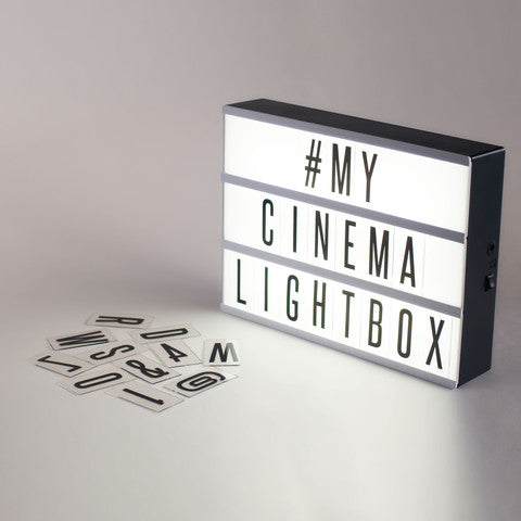 Cinema LetterBox A4 - NOW IN INDIA - LED with 85 changeable letter & Symbols tiles to create personalized marquee signs for Home & Office decor