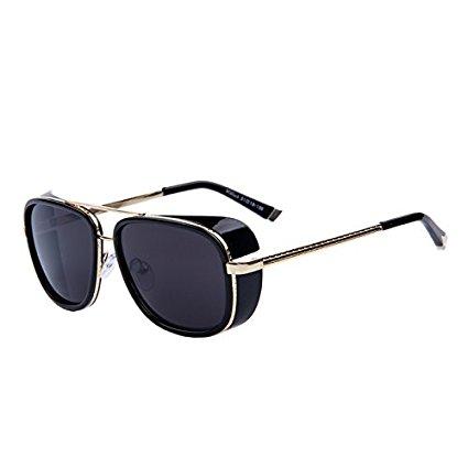 Iron Man Black Unisex Sunglasses (3023-Gold-Black)