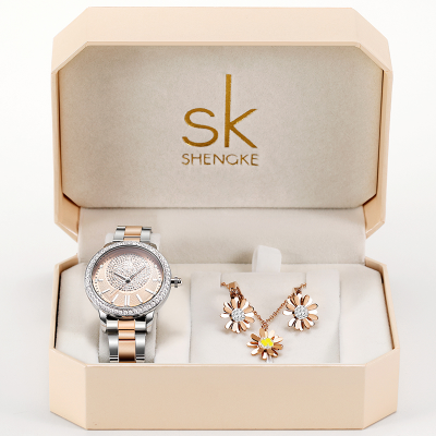 OVERFLY SHENGKE Analog Watch with Jewellery Combo Set For Women (K75L02)