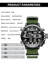 OVERFLY BIDEN Mens Dual Time Chronograph Luxury Wrist Watch For Men Analog-Digital Watch