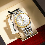 POEDAGAR Mens Watch Analog Multifunction Luxury Golden Wrist Watch For Men
