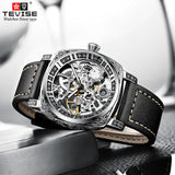 TEVISE Mens Automatic Skeleton Dial Luxury Watch for Men