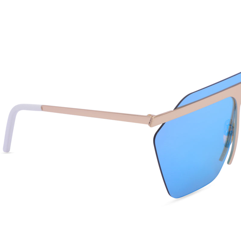The Uber Cool Unisex Sunglasses (58008-Blue-Gold)