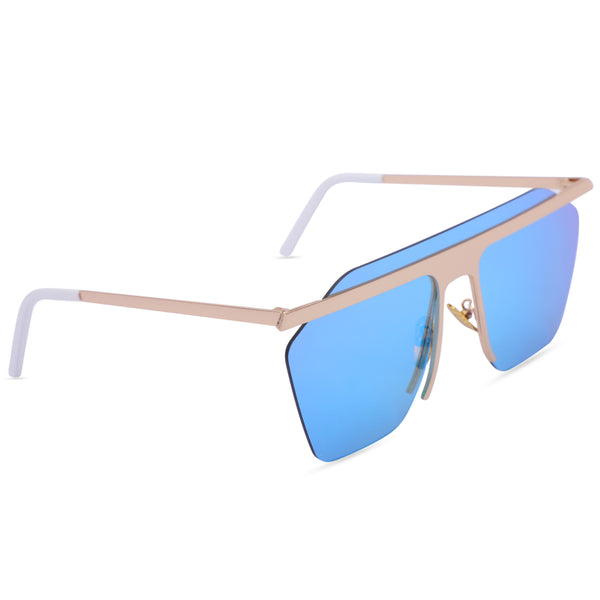 The Uber Cool Unisex Sunglasses (58008-Blue-Gold)